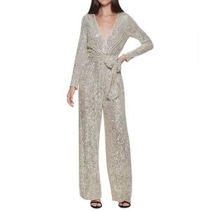 ELIZA J
NEW Sequin Wrap Front Long Sleeve Jumpsuit size 8